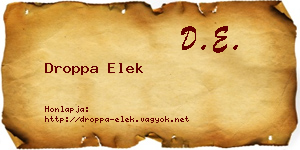 Droppa Elek névjegykártya